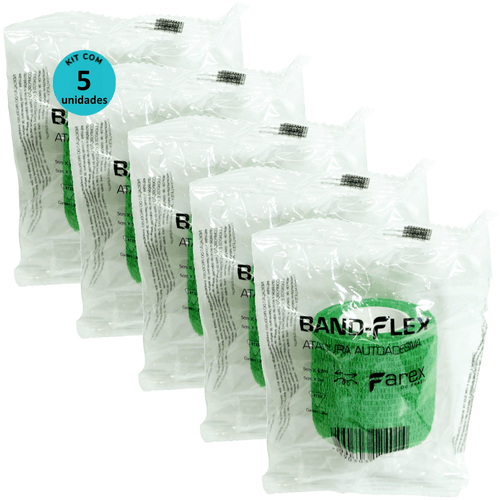 Atadura 5cm Verde Band-Flex Autoadesiva Para Animais Farex Kit com 5 Atadura 5cm Verde Band-Flex Autoadesiva Para Animais Farex Kit com 5